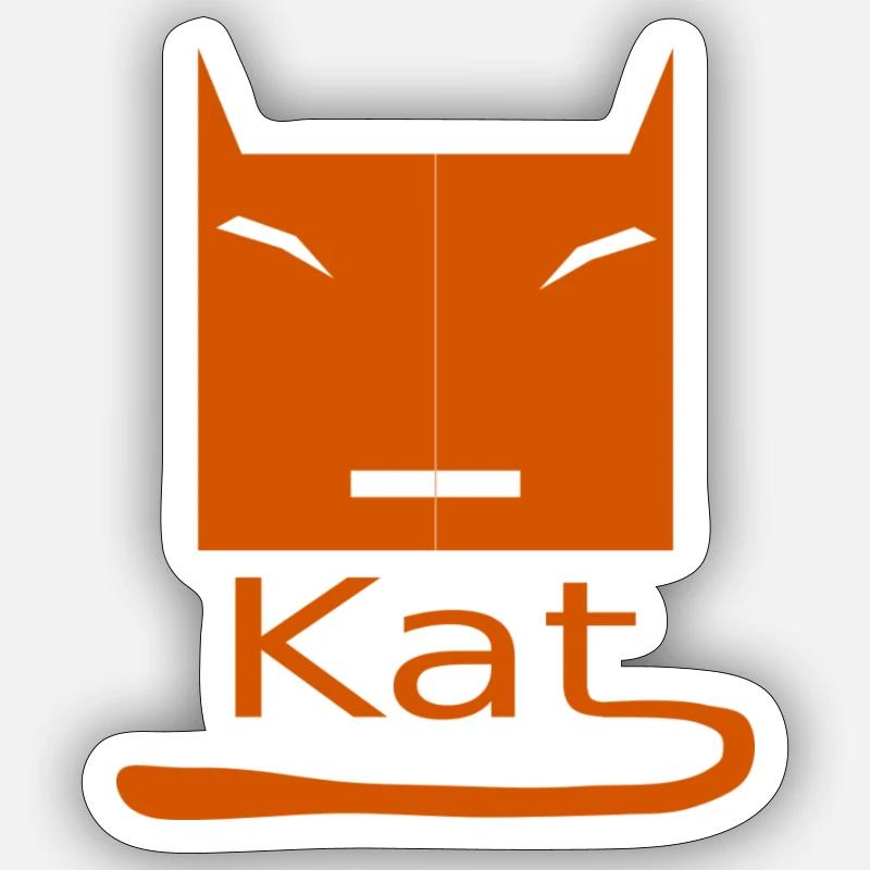 Kat Face 22 - Sticker size S (10 x 10 cm) - white matte