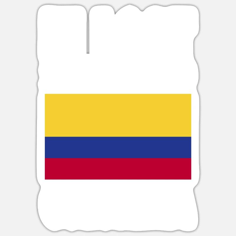 Drapeau de la Colombie - Sticker taille S (10 x 10 cm) - blanc mat