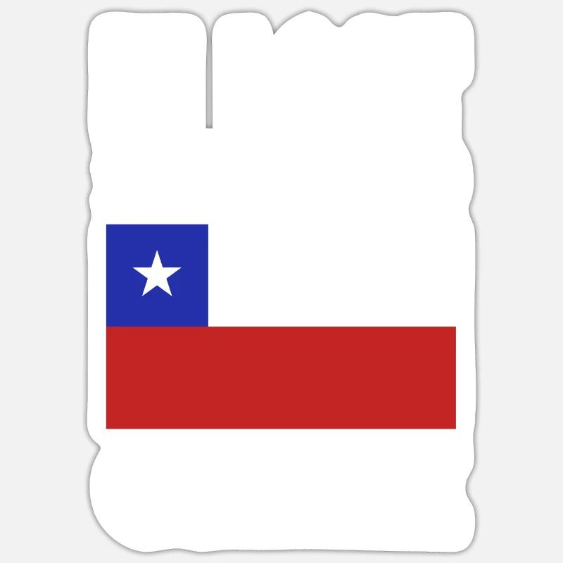 Dicton du drapeau du Chili - Sticker taille S (10 x 10 cm) - blanc mat
