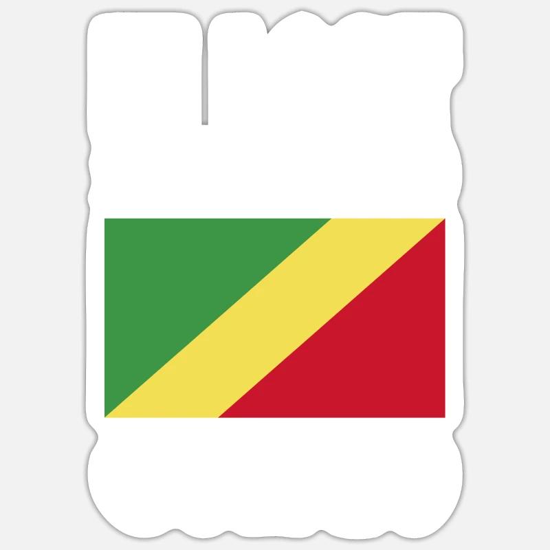 Drapeau du Congo Disant Sticker taille S (10 x 10 cm)