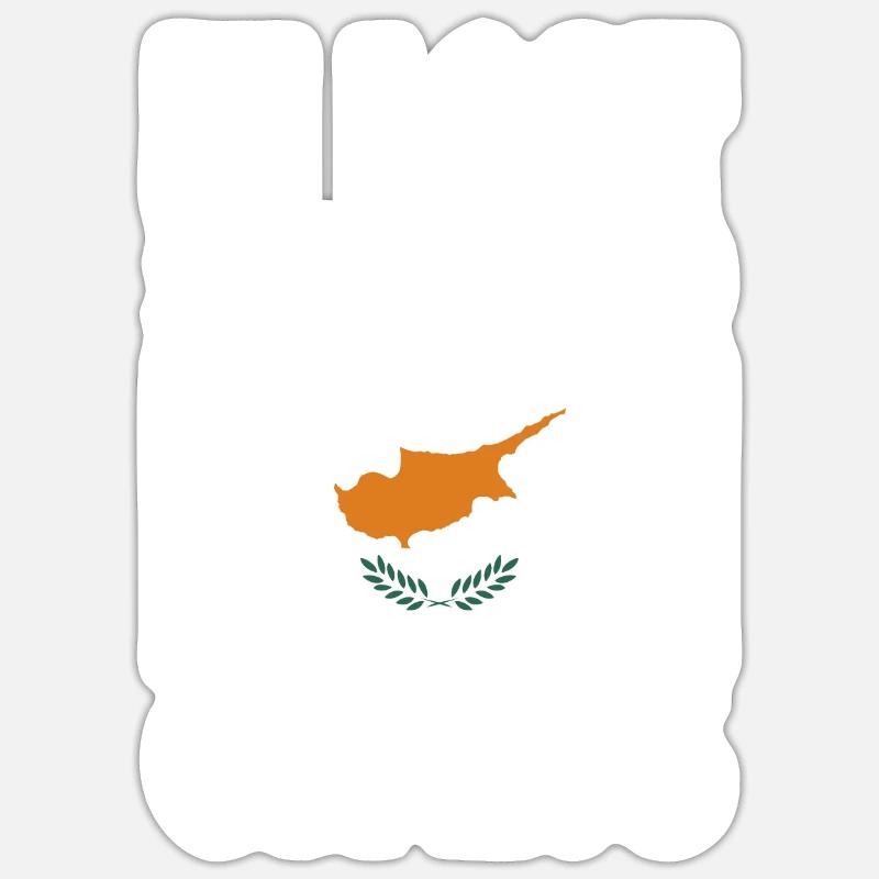 Zypern Flagge Spruch - Sticker Größe S (10 x 10 cm) - Mattweiß