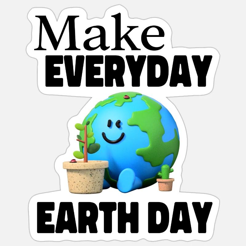 Tag der Erde Planet Erde Klima Umwelt Geschenkidee - Sticker Größe S (10 x 10 cm) - Mattweiß