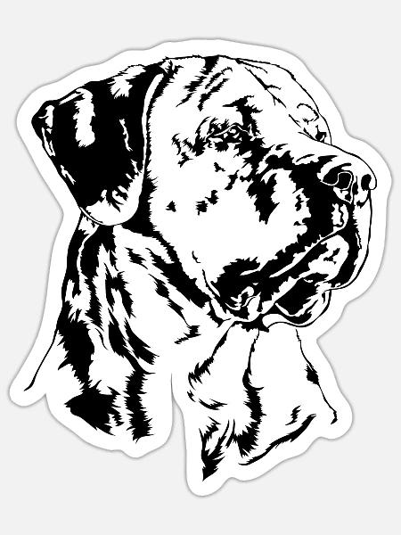 TOSA INU Portrait Hunde Hund Wilsigns - Sticker Größe S (10 x 10 cm) - Mattweiß