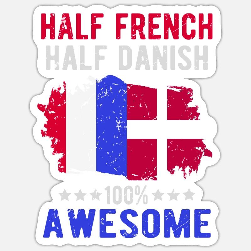 Half French Half Dane - Sticker size S (10 x 10 cm) - white matte