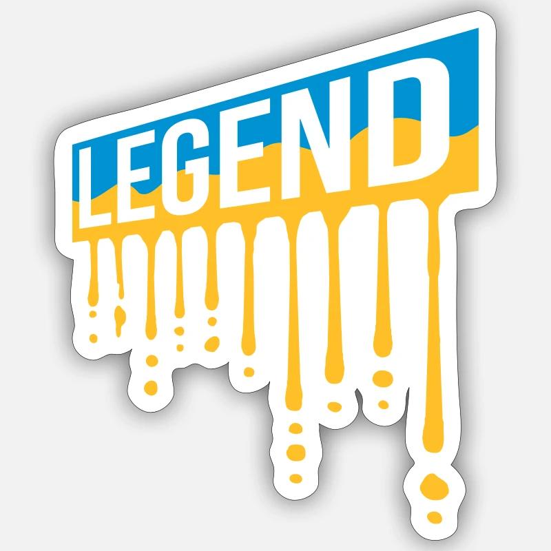 Father's Day Legend Shield Graffiti - Sticker size S (10 x 10 cm) - white matte