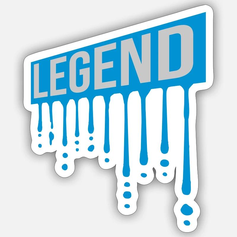 Legend Shield Graffiti Drops - Sticker size S (10 x 10 cm) - white matte