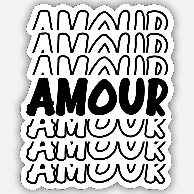 Amour - Sticker size S (10 x 10 cm) - white matte
