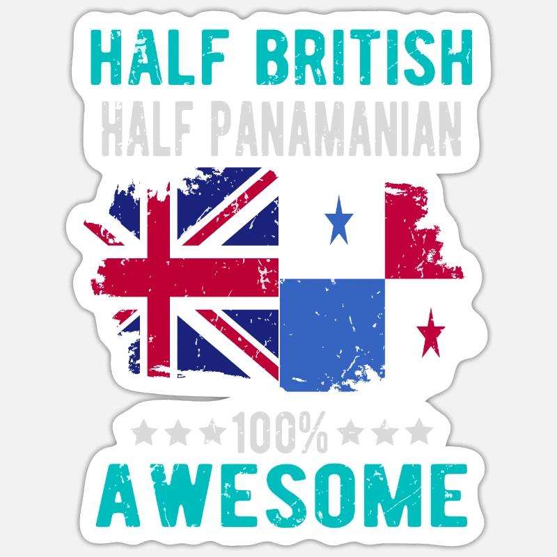 Halb Brite Halb Panamese - Sticker Größe S (10 x 10 cm) - Mattweiß