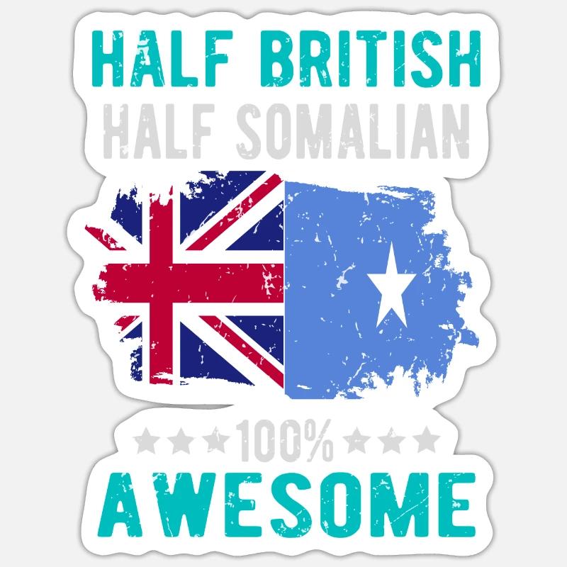 Halb Brite Halb Somalier - Sticker Größe S (10 x 10 cm) - Mattweiß