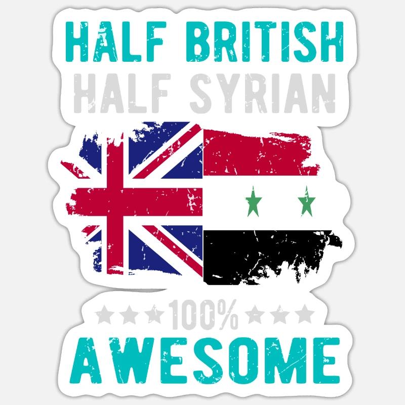 Halb Brite Halb Syrier - Sticker Größe S (10 x 10 cm) - Mattweiß