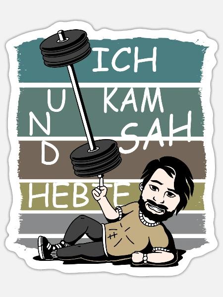 Ich kam sah und Hebte - Sticker Größe S (10 x 10 cm) - Mattweiß