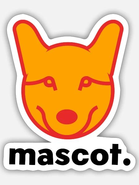Mascot - Maskottchen Sport -Team - Sticker Größe S (10 x 10 cm) - Mattweiß