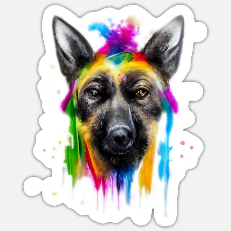 Berger Belge Design en Couleur - Sticker taille S (10 x 10 cm) - blanc mat