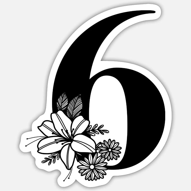 Numéro 6 - Sticker taille S (10 x 10 cm) - blanc mat