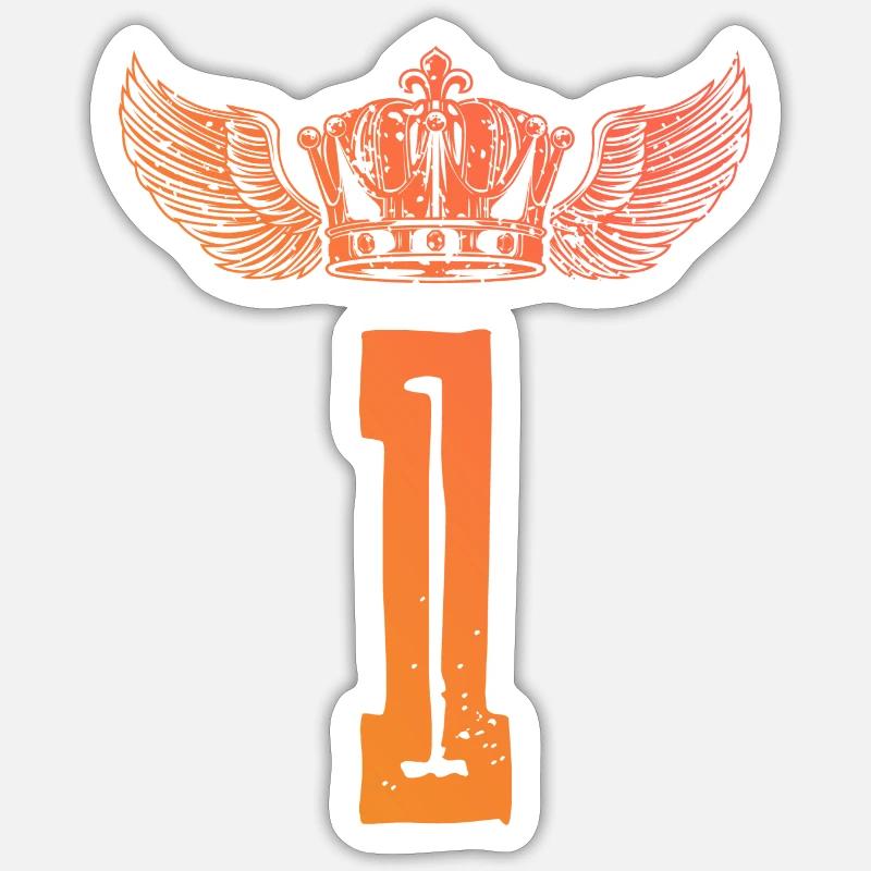1 couronne de nombres - Sticker taille S (10 x 10 cm) - blanc mat