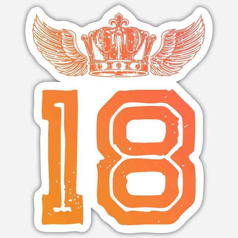 18 Couronne numérique - Sticker taille S (10 x 10 cm) - blanc mat