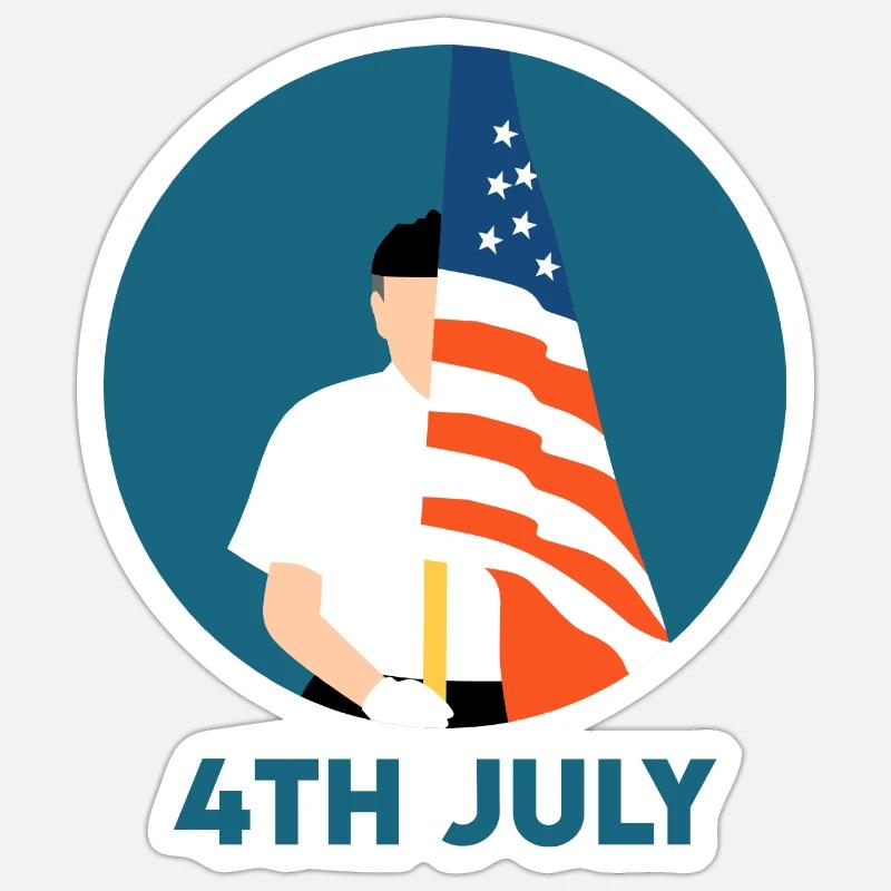 4. Juli - Sticker Größe S (10 x 10 cm) - Mattweiß