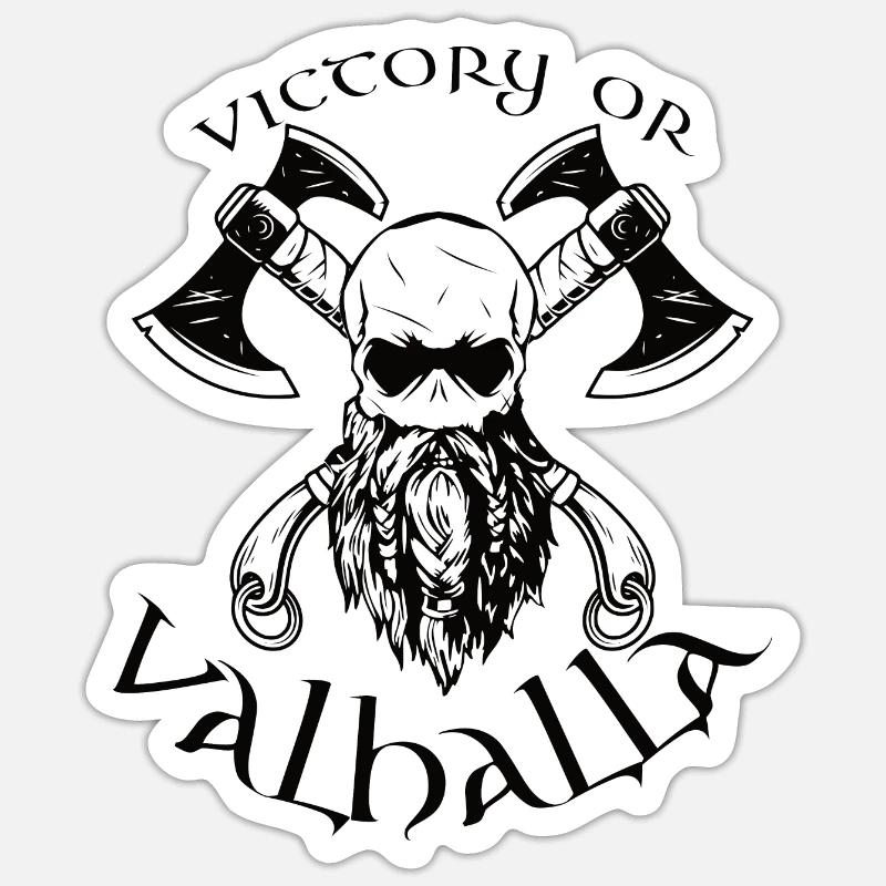 Victory or Valhalla Sticker Größe S (10 x 10 cm)