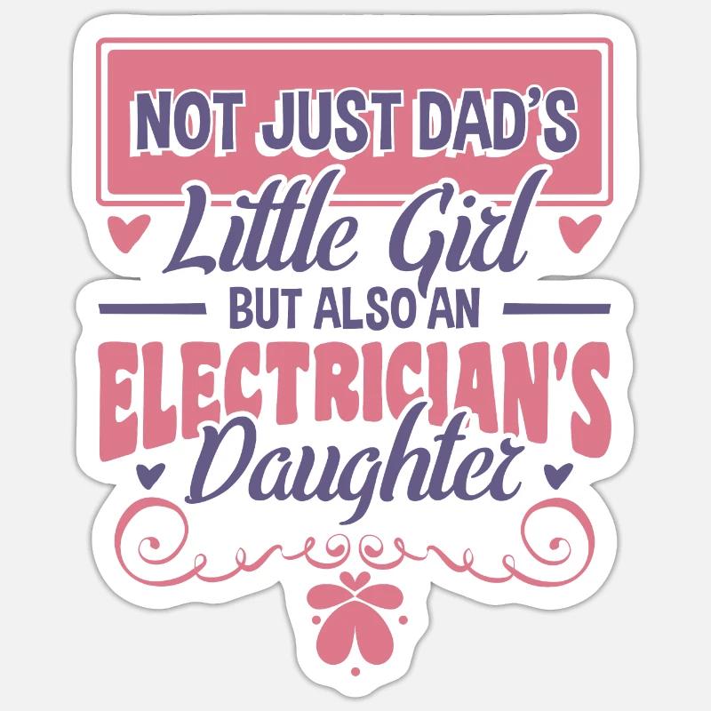 Elektriker Mädchen - Sticker Größe S (10 x 10 cm) - Mattweiß