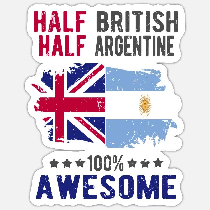 Halb Brite Halb Argentiner Sticker Größe S (10 x 10 cm)