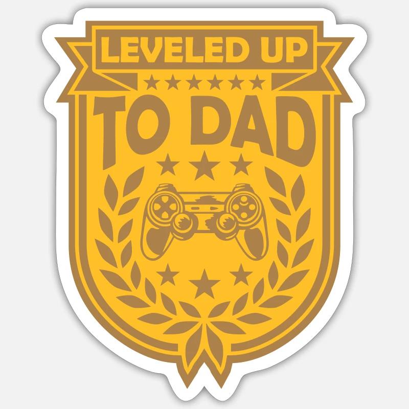 Kind geboren Leveled Up - Sticker Größe S (10 x 10 cm) - Mattweiß