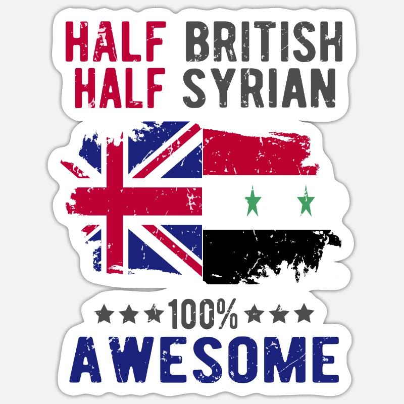 Halb Brite Halb Syrier - Sticker Größe S (10 x 10 cm) - Mattweiß