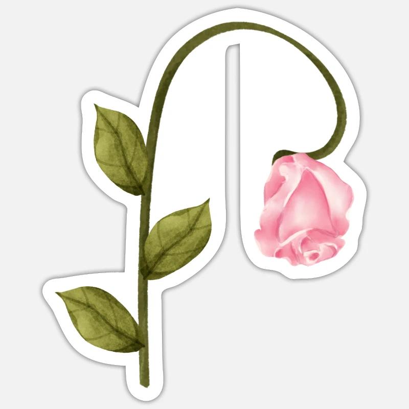 Rose - Sticker taille S (10 x 10 cm) - blanc mat