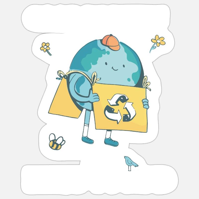 Superplanet with problems | Climate protection Sticker size S (10 x 10 cm)