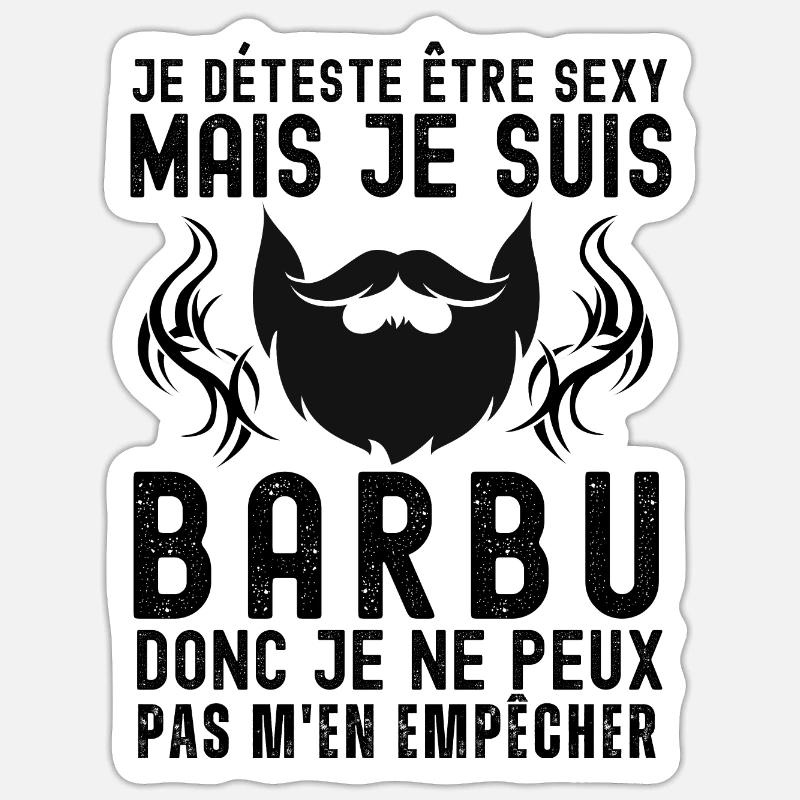 Barbu 2 - Sticker taille S (10 x 10 cm) - blanc mat