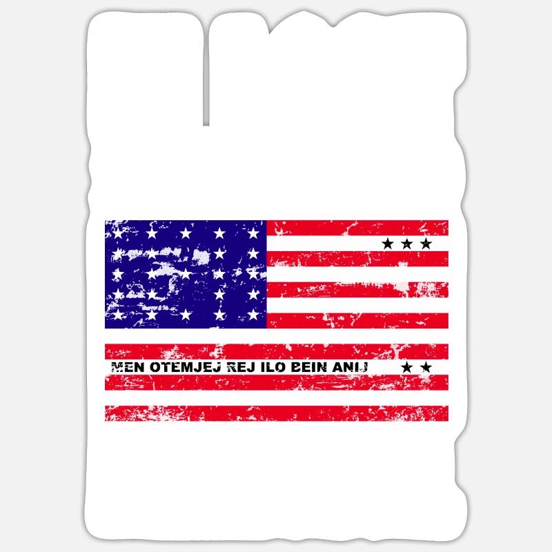 Drapeau de l’atoll de Bikini Sticker taille S (10 x 10 cm)