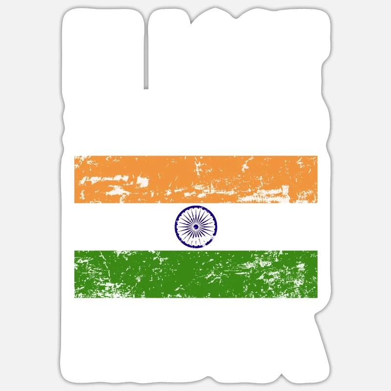 Drapeau de l’Inde Sticker taille S (10 x 10 cm)