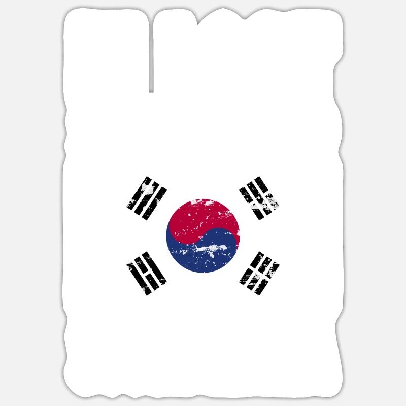 Drapeau de la Corée du Sud Sticker taille S (10 x 10 cm)