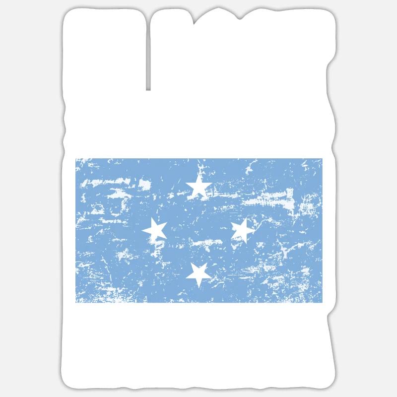 Mikronesien Flagge Spruch - Sticker Größe S (10 x 10 cm) - Mattweiß