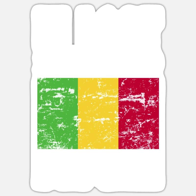 Mali Flagge Spruch - Sticker Größe S (10 x 10 cm) - Mattweiß