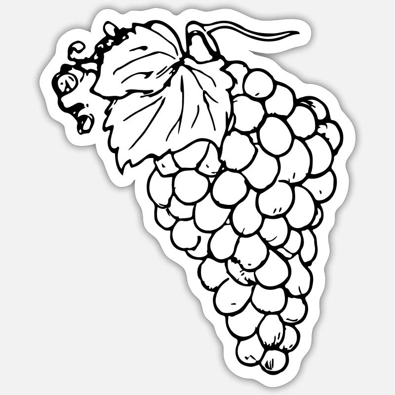 Grape Grapes Illustration Vector Gift Idea Sticker size S (10 x 10 cm)