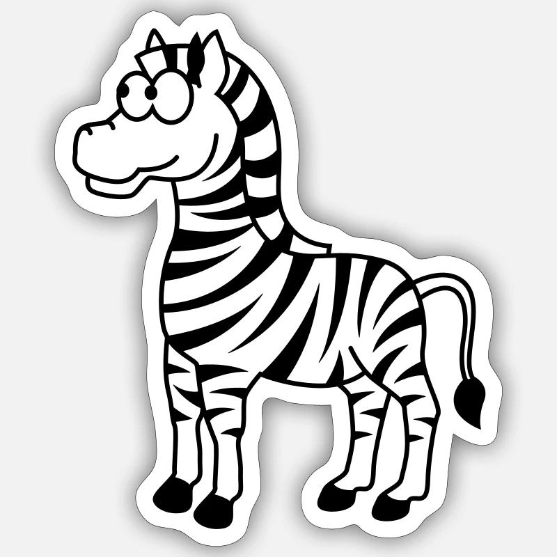 Zebra Comic Tier Sticker Größe S (10 x 10 cm)