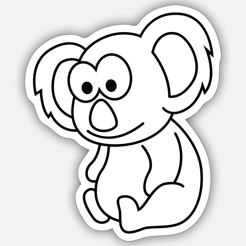 Koala Comic Animal - Sticker taille S (10 x 10 cm) - blanc mat