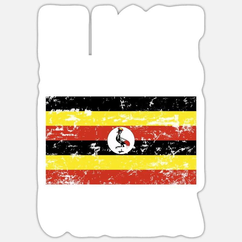 Drapeau de l’Ouganda Sticker taille S (10 x 10 cm)