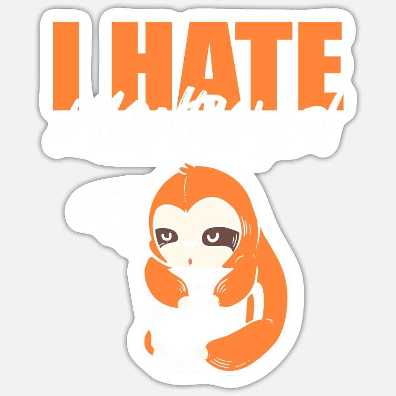 I hate montage sleeping cap gift Sticker size S (10 x 10 cm)