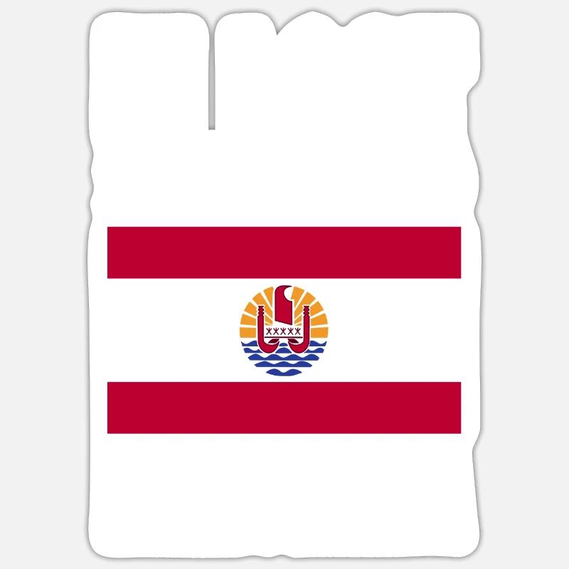 French Polynesia Flag Saying - Sticker size S (10 x 10 cm) - white matte