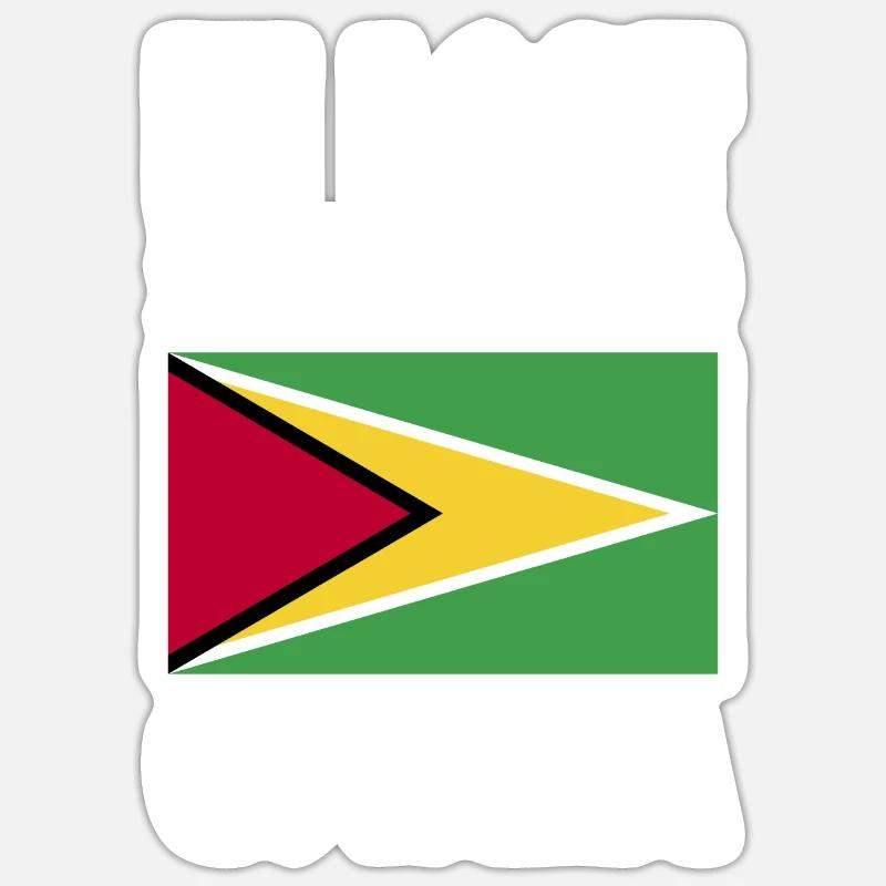 Drapeau du Guyana Sticker taille S (10 x 10 cm)