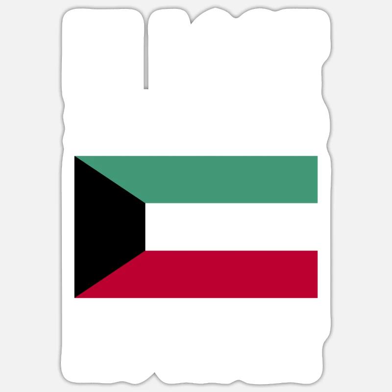 Drapeau du Koweït - Sticker taille S (10 x 10 cm) - blanc mat