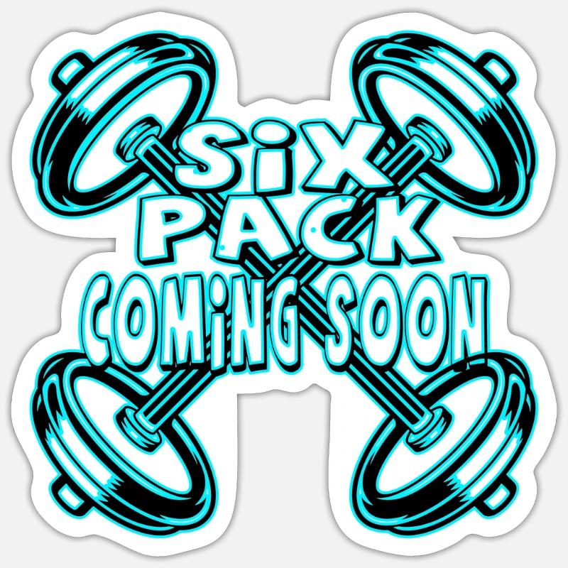 Six Pack à venir 22 - Sticker taille S (10 x 10 cm) - blanc mat