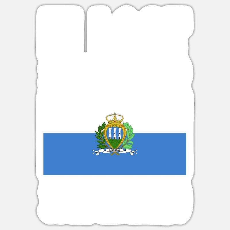 Drapeau de Saint-Marin Sticker taille S (10 x 10 cm)