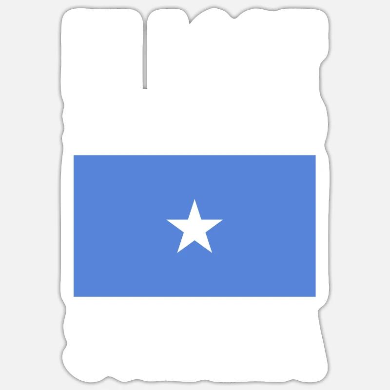 Drapeau de la Somalie - Sticker taille S (10 x 10 cm) - blanc mat