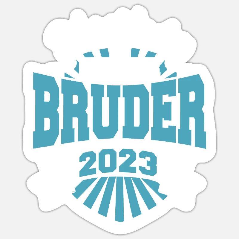 Jungs Geschenk - Ich werde ein Großer Bruder 2023 - Sticker Größe S (10 x 10 cm) - Mattweiß