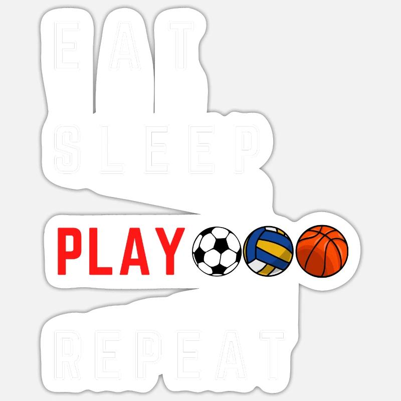 Manger, dormir, jouer, répéter Sticker taille S (10 x 10 cm)