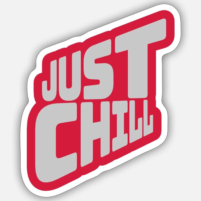 Just Chill Text Logo - Sticker size S (10 x 10 cm) - white matte
