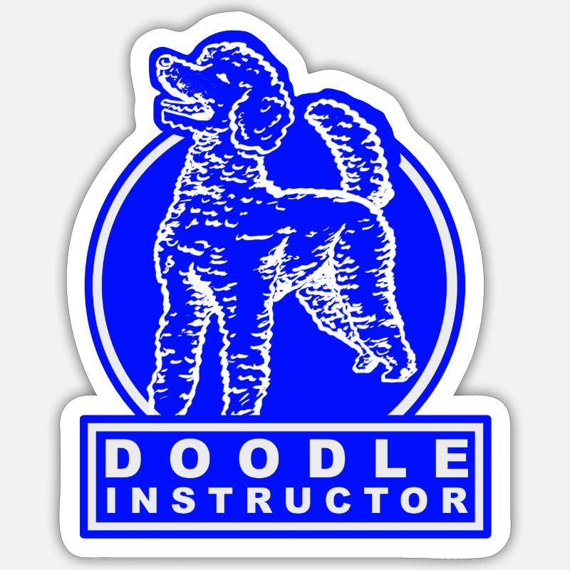 Doodle Instructor blue - Sticker size S (10 x 10 cm) - white matte