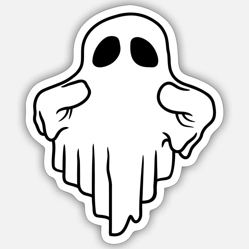 Comic lustiger schwebender Geist - Sticker Größe S (10 x 10 cm) - Mattweiß